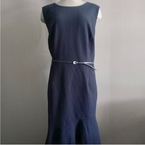 Adrianna Pappelle’s Trumpet Hem Classic Charming Navy Dress - Size 18w